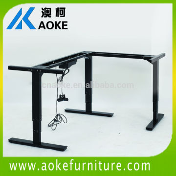 height adjustable curved L shaped executive office desk/ table