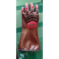 Red PVC Coated Glove TPR with Full Back of Hand Impact Guard