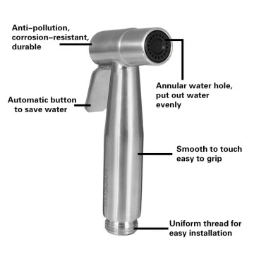 High quality portable abs plastic shut off shattaf toilet hand jet spray