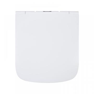 Siège de toilette blanc duroplastique, forme carrée