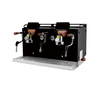 Double Head Commercial Espresso Machine - Black Semi-Automatic Pump Type 9Bar LED Touch