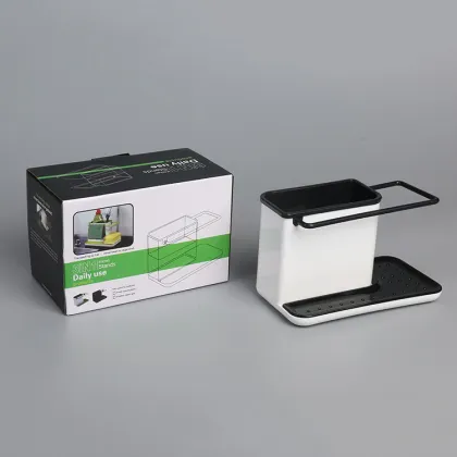 Black Kitchen Detergent Rack Soap Dispenser Pump Bottle Storage