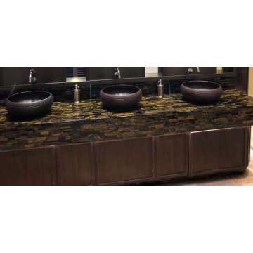 Yellow Tiger Eye stone washroom countertop