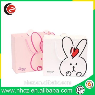 Pink Rabbit Shopping Paper Bag for Children
