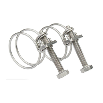 Stainless Steel Double Pipe Clamps for Automotive Use