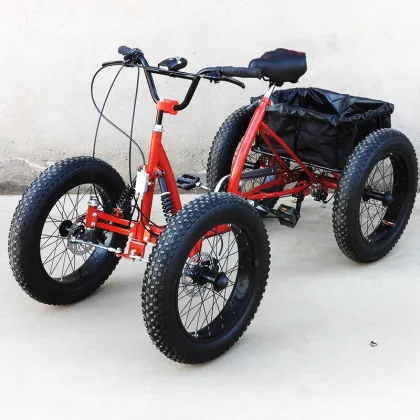 Fat tire off-road pedal quad bike