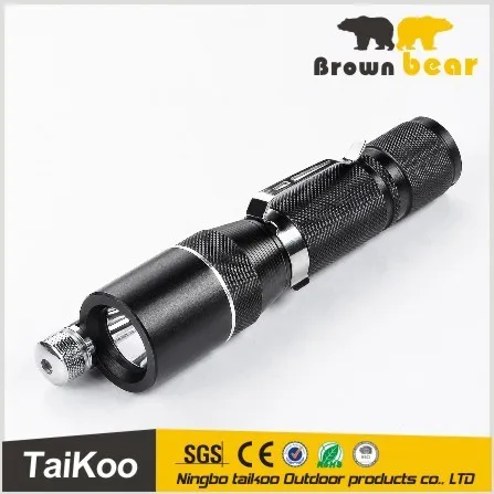 aluminum led flashlight with laser pointer