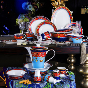 124 Pieces Luxury Fine Bone China Ceramic Dinnerware