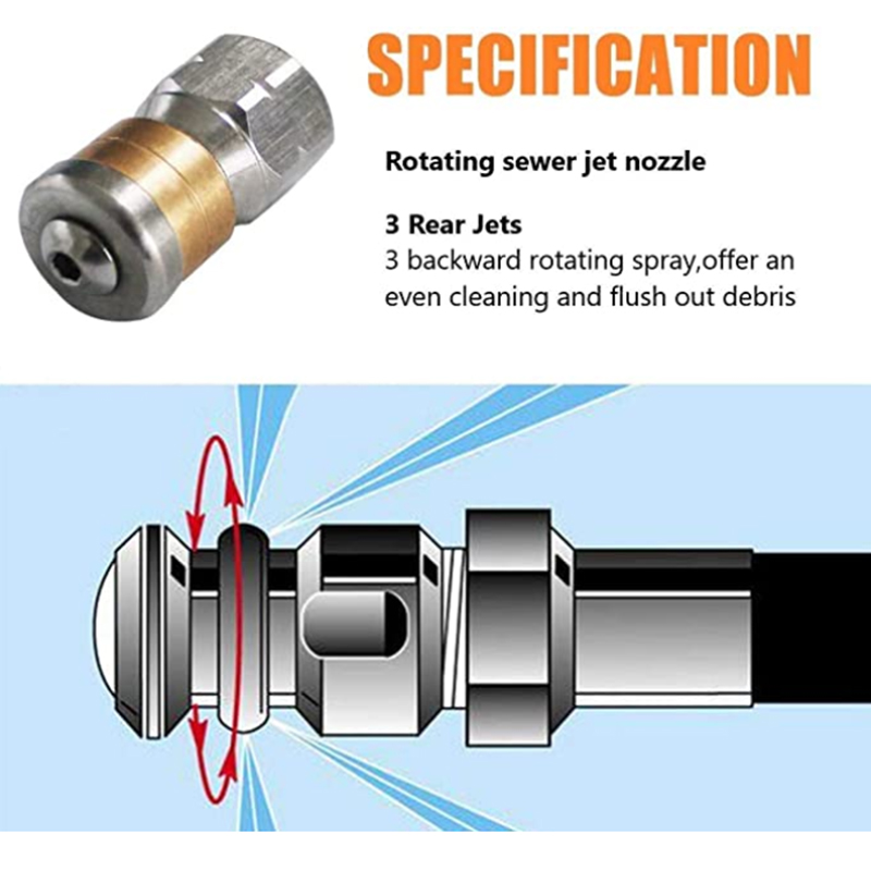 6 ~ 20 m di detergente per altero ad alta pressione per la pulizia delle fognature per la pulizia della lavastoviglie kit di ugello rotante kit fusticceria tubo di estensione