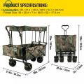 Ytterlead Folding Garden Cart Heavy Duty Wagon w/Canopy