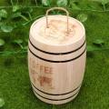 1pc Wooden Barrel Durable Versatile Wooden Cask Desk Organizer Pen Container Desktop Ornament Wood Barrel For Coffee Bean Tea