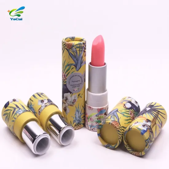 Recycled colorful unique design round cosmetic paper packaging box lipstick paper tube