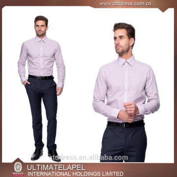 2015 wholesale hot sale 100% cotton light purple dress shirt design