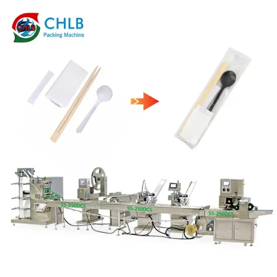 Automatic Multi-Line Sachet Disposable Plastic Tableware Packing Machine