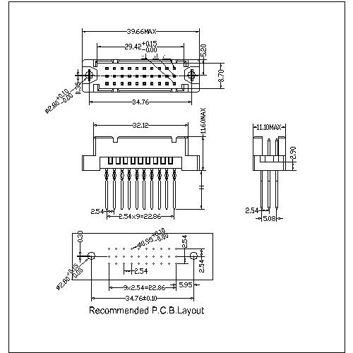 DMS-XX-XXX-322 Vertical Plug Type 0.33R Compliant press-Fit Connectors 30 Positions-Model