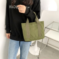 Multicolor Canvas Tote Lunch Bag With Pockets