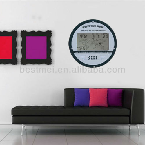 24 Timezone World Time Digital Wall Clock, High Quality 24 Timezone