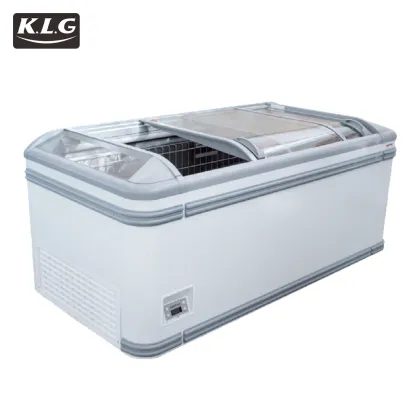 Supermarket Combined Island Freezer/Curved Glass Island Chiller