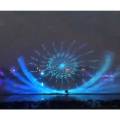 Outdoor laser water film show