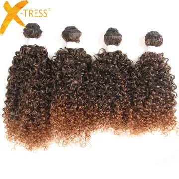 X-TRESS Synthetic Body Wave Hair Weaves 16''-18'' 4 Bundles One Pack High Temperature Fiber Hair Extensions