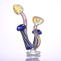 Pipe de champignons, tuyau en verre borosilicate avec lignes colorées, pipe en verre en pierre azure, bang en verre, narguilé en verre, accessoires fumeurs