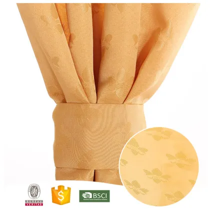 China Manufacturer Good Look Yellow Leaves Jacquard Curtain