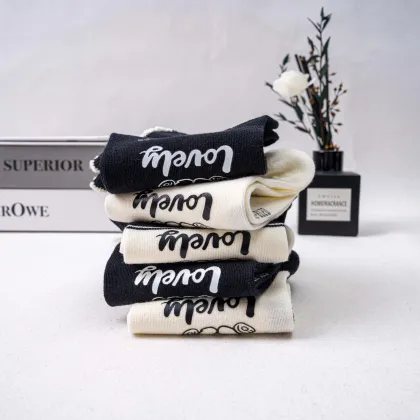 Women's Heat transfer sticker short socks