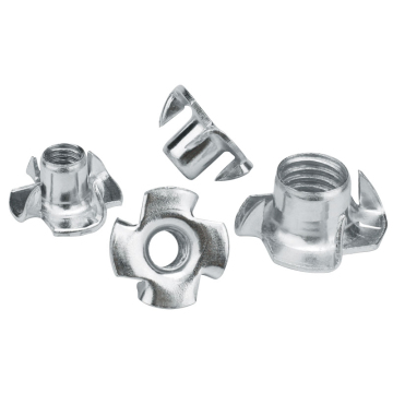 Stainless Steel DIN 1624 Four-Claw Tee Nuts for Furniture Connectors with Prongs