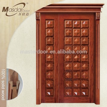 Simple design teak wood carving doors in China