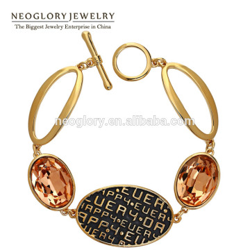 Popular Direct 18K Gold Plated Manufactory I/O Closure Austrian Crystal Bracelet