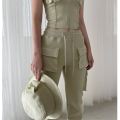 High Waist Jogging Ladies Overalls Custom