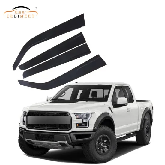 Sun Shade Protection Car Black Rain Guard Rain Shield Visor for Raptor F-150 2015-2020