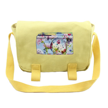 print flower camera canvas bag belt small kids school bag,message bag