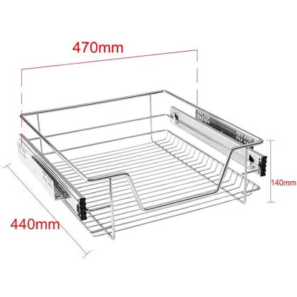 1x Telescopic Storage Drawer Pull-out Wire Basket