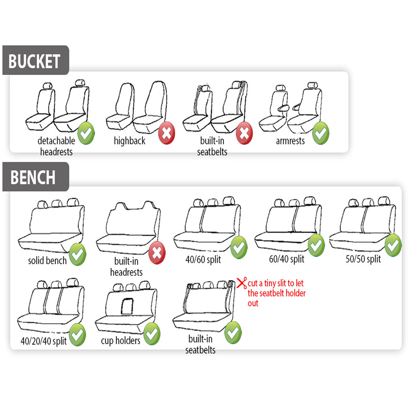 Material de poliéster y cuero cubiertas de asiento del automóvil