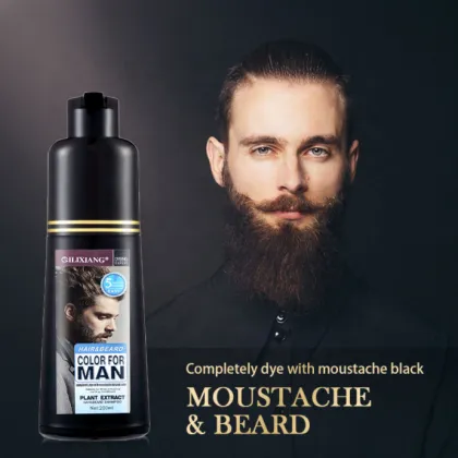 Natural Ingredients Instant Black Mustache and Beard Dye Shampoo