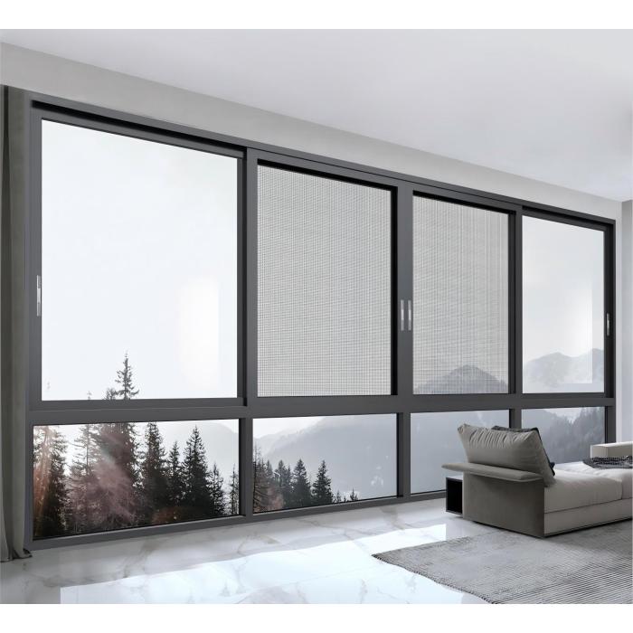 Janela deslizante de alumínio com tela mosquiteira Série Jazz