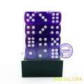 Bescon 12mm 6 Sided Dice 36 in Brick Box, 12mm Six Sided Die (36) Block of Dice, Translucent Purple with White Pips