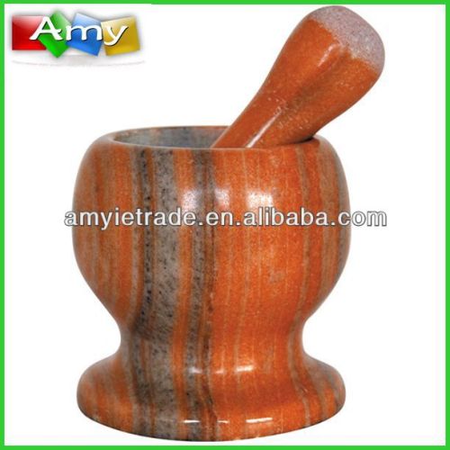 rosy clouds red marble mortar and pestle set