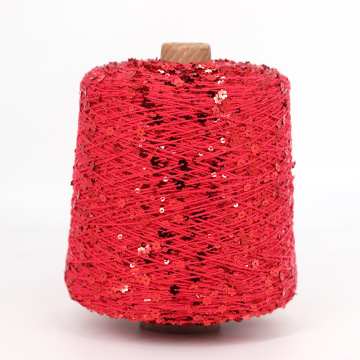 Wholesale 500g Hand Knitting Cotton Sequin Yarn in 3MM and 6MM Sizes
