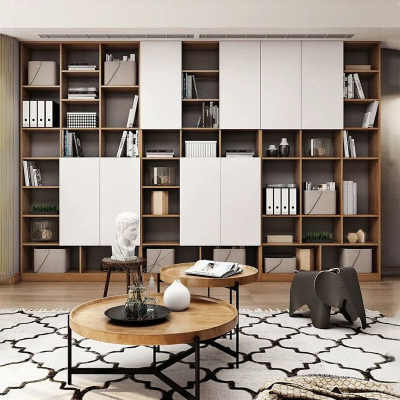 Bookcase Wall With Cabinets