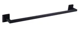 Bathroom Square Matte Black Towel Rail Single