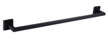 Bathroom Square Matte Black Towel Rail Single