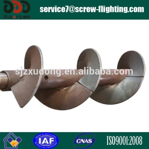 sectional wear resistent bulk material helical blade for boiler ash