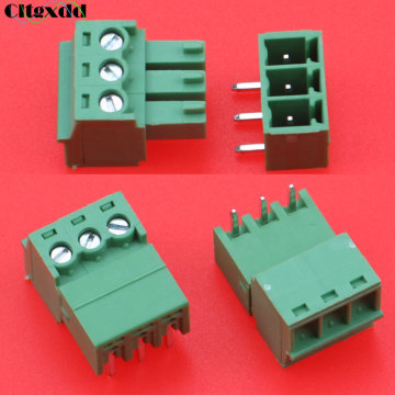 1PCS Pitch 3.81mm 3pin PCB Pluggable Terminal Blocks Connector Male And Female Plug-in Right Angle Pin Instead Phoenix Contact