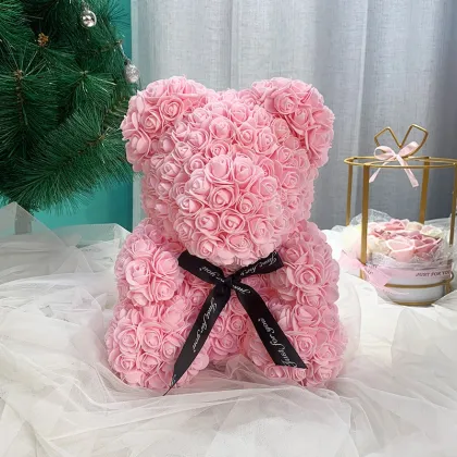 Forever PE Foam Rose Bear - Valentine's Day Teddy Bear Gift Box for Mother's Day and Girlfriend Gifts