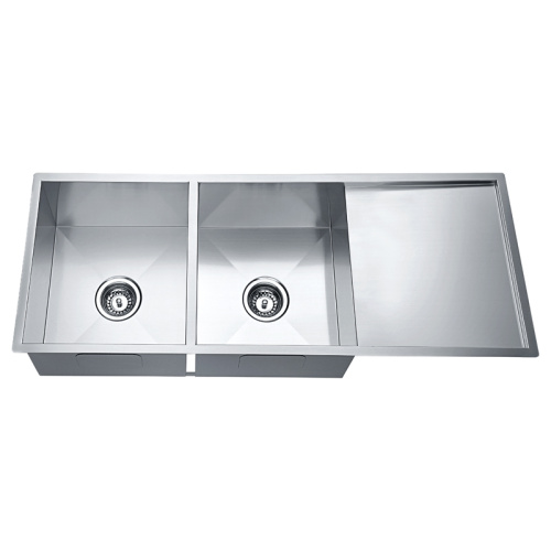 Stainless Sink With Drainboard Hot Sale Drainboard Double Strainer Kitchen Sink Factory