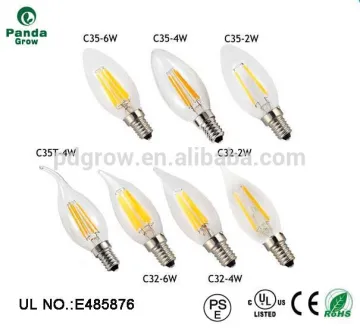 E12 E14 Dimmable 6w LED Filament Candelabra Light Bulbs, 35W Incandescent Replacement, Warm White