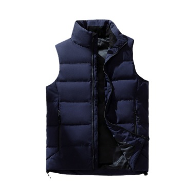 OEM Customized Logo Herren Winterweste - Feste Farbe dicker warmer Pufferjacke mit Mandarinkragen