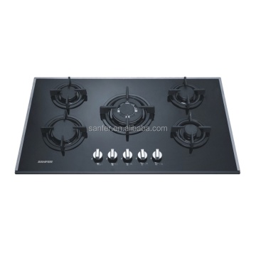  SANFER Tempered Glass Gas Stove with 5 Burners - Multi-Burner Cooking Appliance
